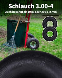 SOSALUK 2 db Belső Gumi 3.00-4 Molnárkocsihoz - 260x85 TR87 Szelepes Gumitömlő, Fekete Cserebelső Kézikocsihoz 2