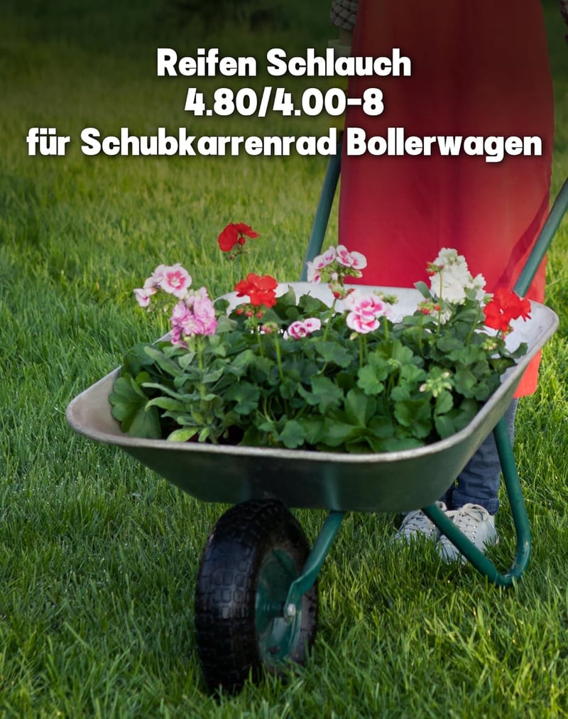 SOSALUK 4.80/4.00-8 Belső Gumitömlő Talicskához - 2 db TR87 Szögszeleppel, Strapabíró Gumianyag, Fűnyíróhoz, Kézikocsikhoz
