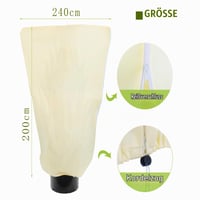 Husă de protecție pentru plante pe timp de iarnă Sosayet, 200x240 cm, 70 g/m², Husă anti-îngheț cu fermoar și șnur pentru măslini și palmieri, Reutilizabilă 2