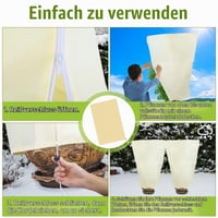 Husă de protecție pentru plante pe timp de iarnă Sosayet, 200x240 cm, 70 g/m², Husă anti-îngheț cu fermoar și șnur pentru măslini și palmieri, Reutilizabilă 7