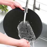 SOSMAR 4 kom. veliki podmetači od filca za posude, čaše, vaze i zdjele - zaštitna podloga za stol, okrugli, promjer 30 cm, crni 4