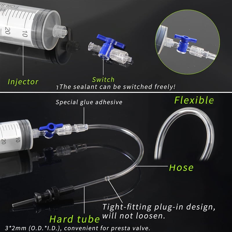 SOSPIRO 60ml Tubeless Gumiabroncs Tömítőanyag Fecskendő Kerékpár Sealant Injector