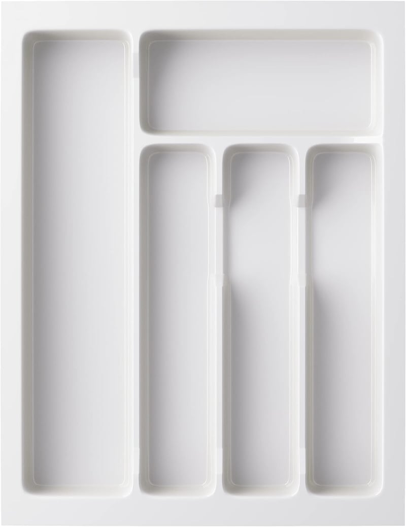 Sossai Divio Evőeszköz Tálca 40 cm Fiókhoz, 33x43 cm, 5 Rekesz, Fehér - 33 x 43 cm - 5 Fächer