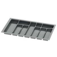 Organizér na príbor Sossai Divio pre 80 cm zásuvku, 73x43 cm, možnosť skrátenia, 10 priehradiek, antracitová, plastová tácka do kuchyne 1