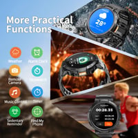 Soudorv inteligentné vojenské hodinky pre mužov a ženy, 1,53-palcový HD displej, 1000 mAh, Bluetooth hovory, IP68, monitor srdcového tepu, 100+ športových režimov, Android iOS 8