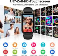 Soudorv Smartwatch 1.57" HD Fitness Tracker 110+ Sport Mód Szívritmus Monitor 2