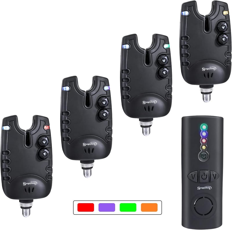 Set avertizori sonori Sougayilang 4+1 cu semnalizare LED wireless și geantă de transport