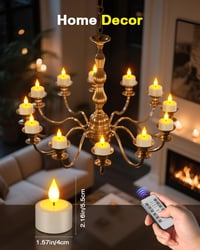 SoulBay LED gyertyák 12db töltöltethető távirányítóval időzítő funkcióval - Art Deco, White, Plastic Acrylonitrile Butadiene Styrene 2