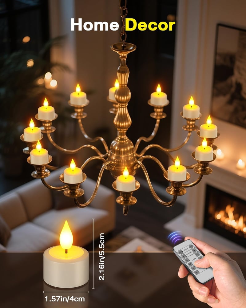 SoulBay LED gyertyák 12db töltöltethető távirányítóval időzítő funkcióval - Art Deco, White, Plastic Acrylonitrile Butadiene Styrene