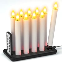 SoulBay LED Gyertyák Töltőállomással, 10 db Elektromos Gyertya Távirányítóval, 17 cm Flakker Hatás, Időzítő Funkcióval 1