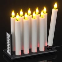 SoulBay LED Gyertyák Töltőállomással, 10 db Elektromos Gyertya Távirányítóval, 17 cm Flakker Hatás, Időzítő Funkcióval 9