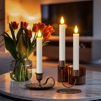 SoulBay LED Gyertyák Töltőállomással, 10 db Elektromos Gyertya Távirányítóval, 17 cm Flakker Hatás, Időzítő Funkcióval 2