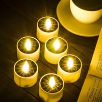 SoulBay Napelemes LED Teamécsesek - 6 db Vízálló Kültéri Világítás Lobogó Lángeffekttel, Kerti, Erkély, Kempingezés Dekorációhoz, 8 Órás Üze 1