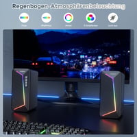 Boxe PC SOULION R40, alimentare prin USB-C/USB, Bluetooth și iluminare LED, difuzoare pentru calculator desktop 5
