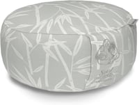 Soulpillow spelt töltetű kerek meditációs ülőpárna 15 cm magas 30 cm átmérő levél mintás huzattal mosható Oeko Tex 100 1