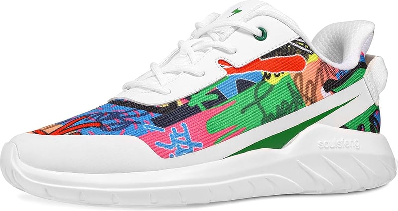 Soulsfeng Blackout Graffiti Sneaker - Divatos Utcai Cipő Egyedi Graffiti Mintával EU 40-es méret