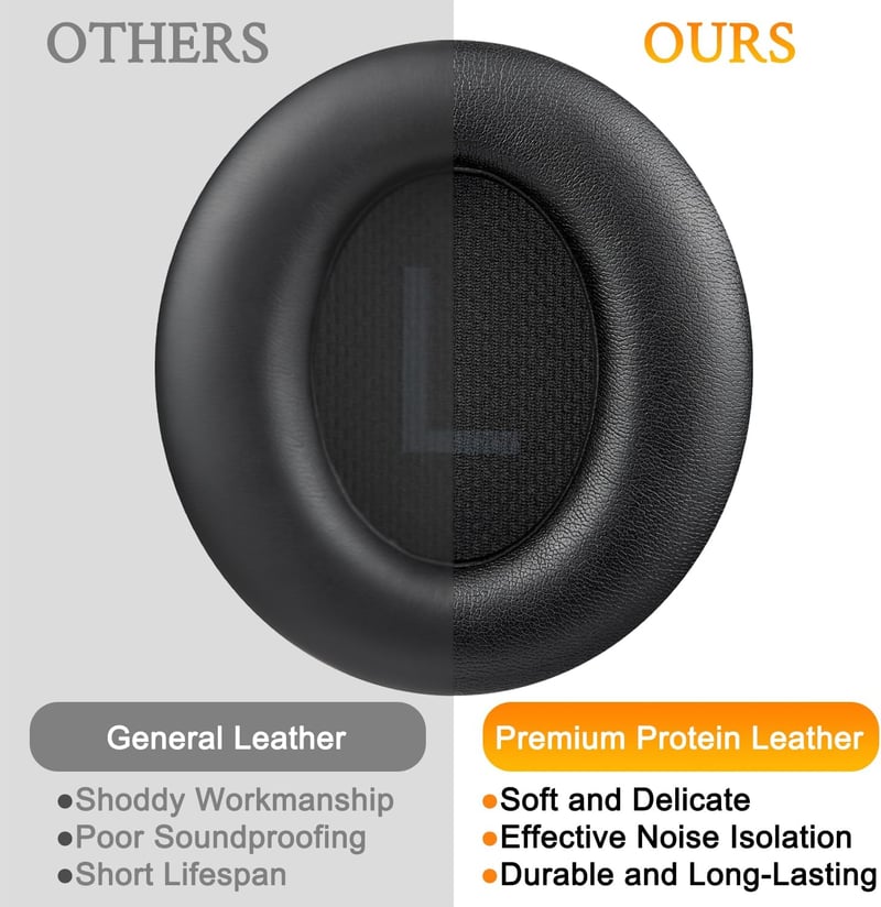 SOULWIT Anker Soundcore Space Q45 fülpárnák, puha protein bőr, zajszigeteléssel - black