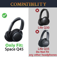 SOULWIT Anker Soundcore Space Q45 fülpárnák, puha protein bőr, zajszigeteléssel - black 2