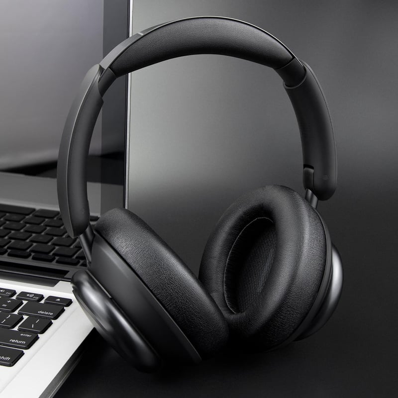 SOULWIT Anker Soundcore Space Q45 fülpárnák, puha protein bőr, zajszigeteléssel - black