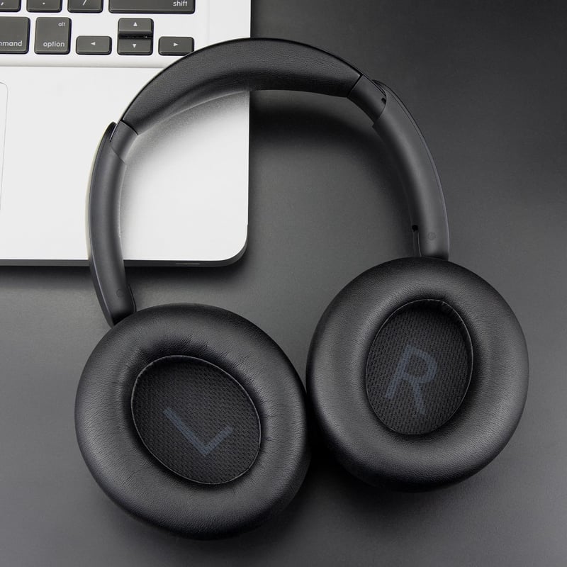 SOULWIT Anker Soundcore Space Q45 fülpárnák, puha protein bőr, zajszigeteléssel - black