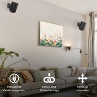 Nástenný držiak Sound bass pre ERA 100, sklopný a otočný, čierny, kompatibilný so Sonos ERA100 a ERA100 SL, vrátane montážnej sady, 1 ks 3