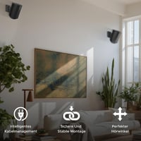 Nástenný držiak Sound bass pre ERA 100, sklopný a otočný, čierny, kompatibilný so Sonos ERA100 a ERA100 SL, vrátane montážnej sady, 1 ks 7