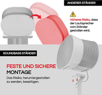 Sound bass ERA300 Állvány Szett - Fehér Fém Padlóállvány Sonos ERA 300 Hangszórókhoz - 2 db Kábelelrejtéssel - Prémium Minőségű Hangsugárzó  6