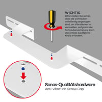 Držiak na soundbar Sound Bass pre Sonos Beam 1. a 2. generácie, biely, vrátane všetkého potrebného montážneho príslušenstva 9
