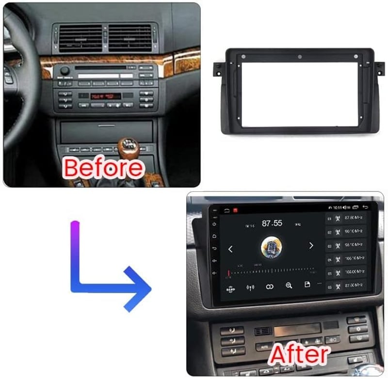 Sound-way 9" Autórádió BMW 3 Series E46 1998-2005 Fejegység Kerettel