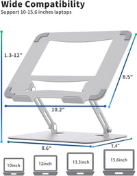 SOUNDANCE Laptop Stand állítható magasságú ergonomikus fém laptop tartó 10-15.6" 6