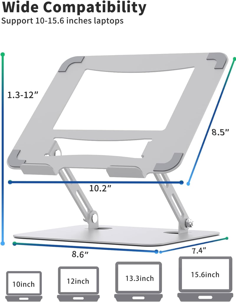 SOUNDANCE Laptop Stand állítható magasságú ergonomikus fém laptop tartó 10-15.6"