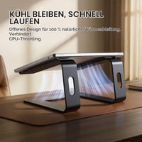 SOUNDANCE LS1 hliníkový stojan na notebook, ergonomický stolový držiak pre 10 – 15,6-palcové notebooky, kompatibilný s MacBook Pro Air, čierny 3