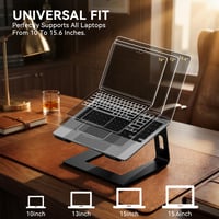 SOUNDANCE LS1 hliníkový stojan na notebook, ergonomický stolový držiak pre 10 – 15,6-palcové notebooky, kompatibilný s MacBook Pro Air, čierny 4