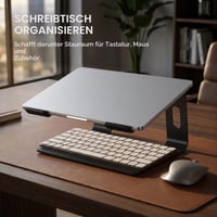 SOUNDANCE LS1 hliníkový stojan na notebook, ergonomický stolový držiak pre 10 – 15,6-palcové notebooky, kompatibilný s MacBook Pro Air, čierny 5