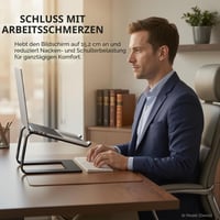 SOUNDANCE LS1 hliníkový stojan na notebook, ergonomický stolový držiak pre 10 – 15,6-palcové notebooky, kompatibilný s MacBook Pro Air, čierny 2