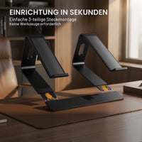 SOUNDANCE LS1 hliníkový stojan na notebook, ergonomický stolový držiak pre 10 – 15,6-palcové notebooky, kompatibilný s MacBook Pro Air, čierny 6