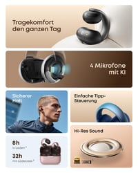 Otvorené slúchadlá Soundcore AeroClip od Anker, Bluetooth, Hi-Res, 12 mm menič 7