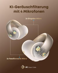 Soundcore AeroClip by Anker nyitott fülre Bluetooth fülhallgató, Open-Ring kialakítás - pezsgőfehér 3