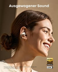 Soundcore AeroClip by Anker nyitott fülre Bluetooth fülhallgató, Open-Ring kialakítás - pezsgőfehér 5