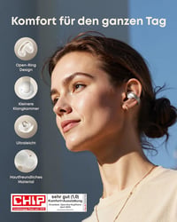 Soundcore AeroClip by Anker nyitott fülre Bluetooth fülhallgató, Open-Ring kialakítás - pezsgőfehér 2