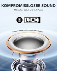 Slúchadlá soundcore by Anker AeroFit Pro s otvorenou konštrukciou, ultraľahké, ergonomické, intenzívny zvuk LDAC, Bluetooth 5.3, odolnosť voči vode IPX5, 46 hodín výdrže batérie 4