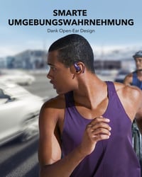 Slúchadlá soundcore by Anker AeroFit Pro s otvorenou konštrukciou, ultraľahké, ergonomické, intenzívny zvuk LDAC, Bluetooth 5.3, odolnosť voči vode IPX5, 46 hodín výdrže batérie 6