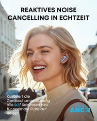 Bezdrôtové slúchadlá s potlačením hluku Soundcore by Anker Liberty 4 Pro, 7 senzorov, ANC v reálnom čase, rýchle nabíjanie, Hi-Fi zvuk, 6 mikrofónov 4