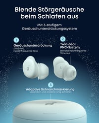 Soundcore Sleep A30 Bluetooth slúchadlá na spanie - inteligentné ANC, maskovanie hluku, adaptívny systém potlačenia chrápania, 45-hodinová výdrž batérie, pohodlné na spanie na boku 3