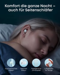 Soundcore Sleep A30 Bluetooth slúchadlá na spanie - inteligentné ANC, maskovanie hluku, adaptívny systém potlačenia chrápania, 45-hodinová výdrž batérie, pohodlné na spanie na boku 5
