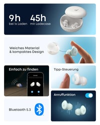 Soundcore Sleep A30 Bluetooth slúchadlá na spanie - inteligentné ANC, maskovanie hluku, adaptívny systém potlačenia chrápania, 45-hodinová výdrž batérie, pohodlné na spanie na boku 7