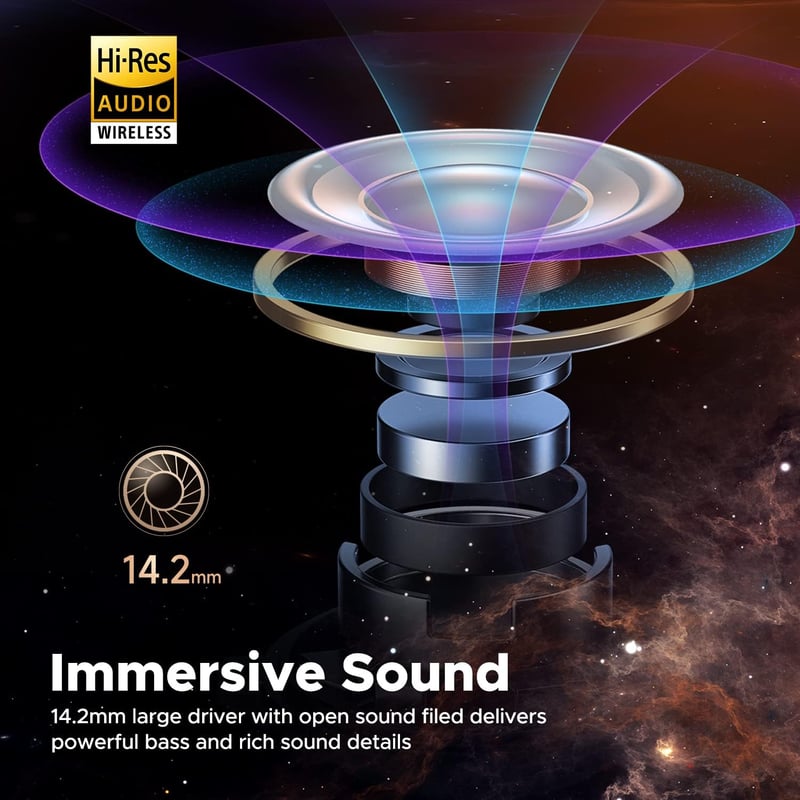SoundPEATS Air3 Deluxe HS Bluetooth Fülhallgató LDAC Hi-Res Hangzással, 5.3 Vezeték Nélküli, ENC Mikrofonnal, 14.2mm Meghajtó, Játék Mód, 20