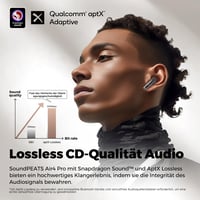 SoundPEATS Air4 Pro Vezeték Nélküli Fülhallgató AptX Veszteségmentes Hanggal, Bluetooth 5.3, Adaptív Hibrid ANC, 6 Mikrofon, 26 Órás Üzemidő 2
