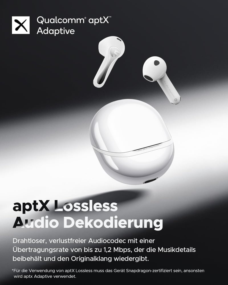 SoundPEATS Air5 Bluetooth Fülhallgató - Hi-Res/aptX Adaptív Hangzás, 13 mm Meghajtó, 30 Órás Üzemidő, Bluetooth 5.4, Vezeték Nélküli