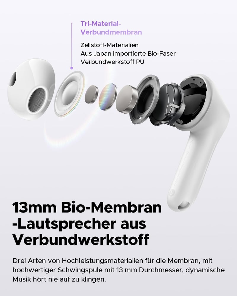 SoundPEATS Air5 Bluetooth Fülhallgató - Hi-Res/aptX Adaptív Hangzás, 13 mm Meghajtó, 30 Órás Üzemidő, Bluetooth 5.4, Vezeték Nélküli